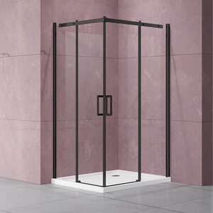 Изображение товара Душевой уголок Vincea Dice, 100 x 100 см, стекло прозрачное, профиль черный, VSS-4D100CLB