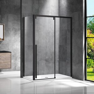 Изображение товара Душевой уголок Vincea Lugano, 150 x 90 см, стекло прозрачное, профиль черный, VSR-1L9015CLB-1