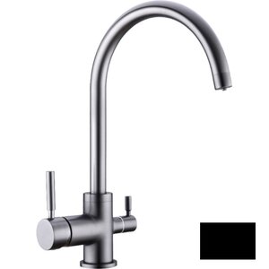 Изображение товара Смеситель для кухни Domaci Равенна DCB 3007 черный, с подключением к фильтру, цвет черный металлик