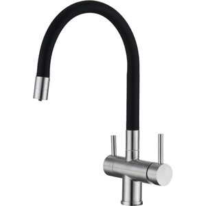 Изображение товара Смеситель для кухни Domaci Равенна DCB 3015 сатин, с гибким изливом, с подключением к фильтру, цвет сатин