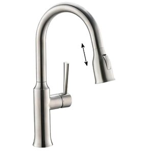 Изображение товара Смеситель для кухни Domaci Равенна DCB 7011 сатин, с вытяжным изливом, цвет сатин