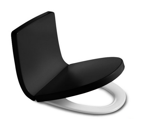 Изображение товара Сиденье и крышка Roca Khroma 801652004 для унитаза soft-close, цвет черный со спинкой