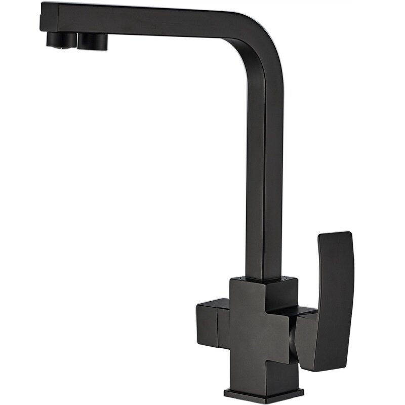 Изображение товара Смеситель кухонный ALMAes Rona AS-875-05 черный матовый с подачей питьевой воды