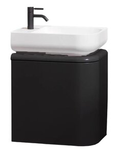 Изображение товара Тумба с раковиной Burgbad B.ME 50 см, подвесная, левая, черный матовый, SGUC050RF5988G0126C0037/1