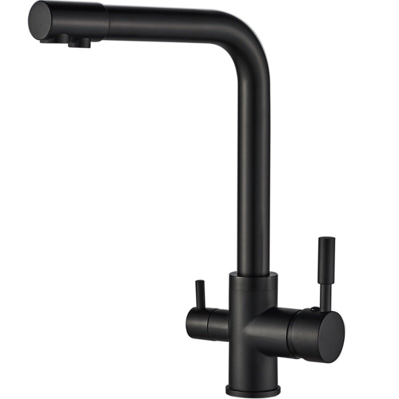 Изображение товара Смеситель ALMAes Izer AS-875-08 для кухни с питьевой водой черный матовый