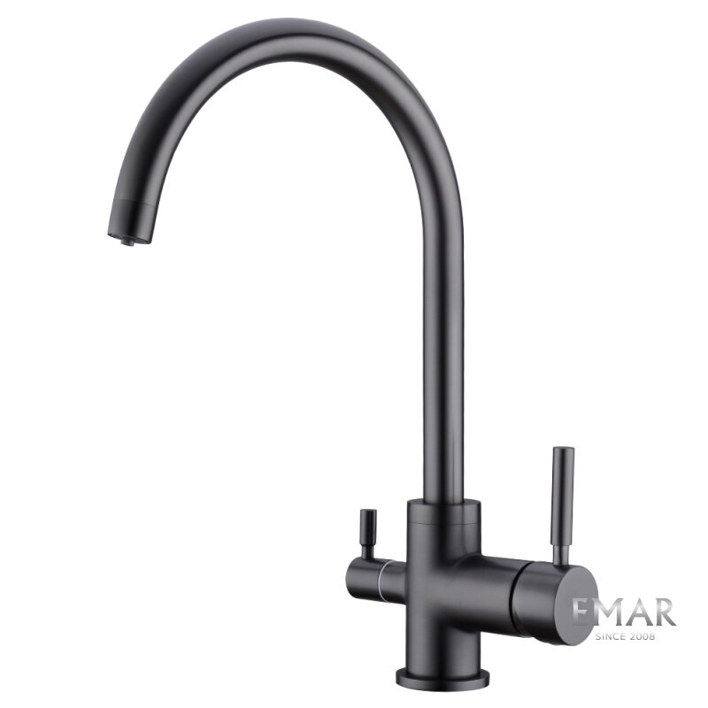 Изображение товара Смеситель Emar ECB - 3007 PVD dark для кухонной мойки с подключением к фильтру