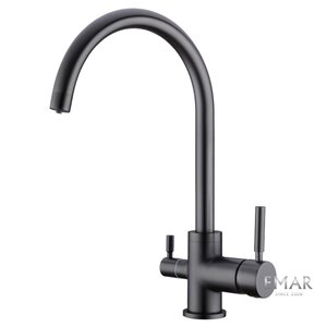 Изображение товара Смеситель Emar Вest для кухонной мойки, с подключением к фильтру, цвет dark, ECB - 3007 PVD dark