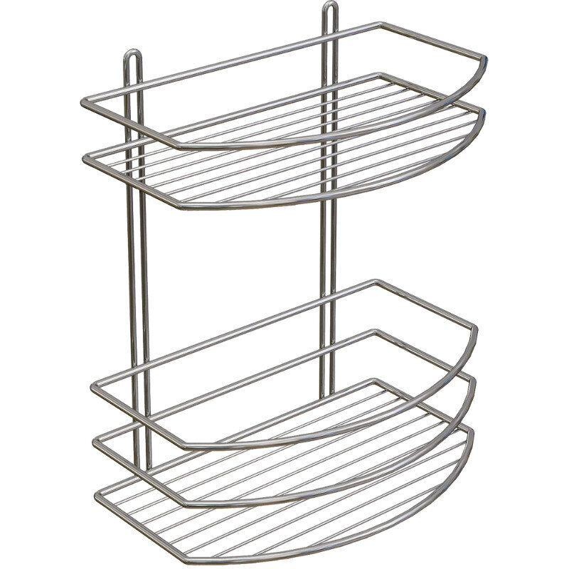 Изображение товара Полка Diwo Смоленск 2 яруса хром настенная для хранения и декора