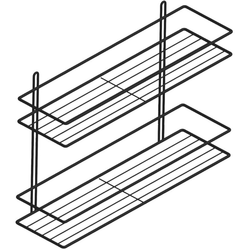 Изображение товара Полка Diwo Смоленск П16100, 2 яруса, черный муар, металлическая, настенная