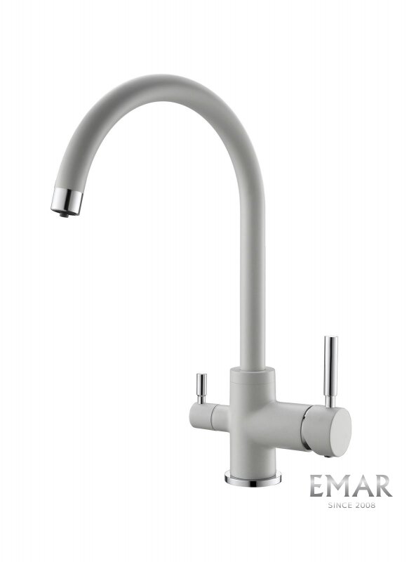 Изображение товара Смеситель для кухонной мойки Emar Quartz 3007.5 агат с подключением к фильтру 5 лет гарантии