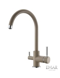 Изображение товара Смеситель Emar Quartz 3007.1 Сардоникс для кухонной мойки, с подключением к фильтру, цвет сардоникс