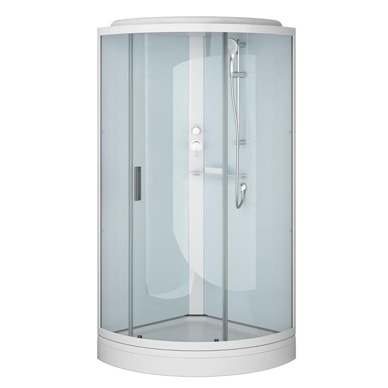 Изображение товара Душевая кабина Am.Pm X-Joy 90x90 см, стекло прозрачное, белый профиль, с крышей и верхним душем