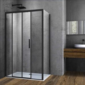Изображение товара Душевой уголок Vincea Soft, 110 x 90 см, стекло прозрачное, профиль черный, VSR-3SO9011CLB