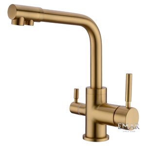 Изображение товара Смеситель Emar Best ECB - 3003N PVD Golden для кухонной мойки, с подключением к фильтру