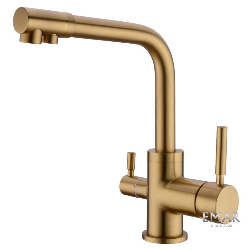Изображение товара Смеситель Emar ECB-3003N PVD Golden для кухонной мойки