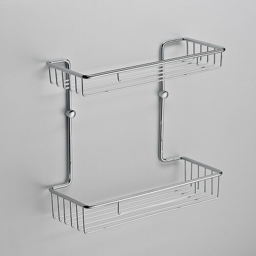 Изображение товара Двухэтажная хромированная полка Schein 4003 - стильное настенное решение