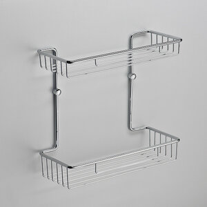 Изображение товара Двухэтажная хромированная полка Schein 4003 - стильное настенное решение
