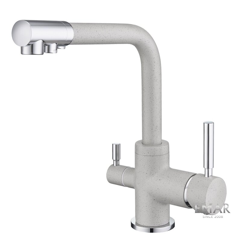 Изображение товара Смеситель Emar Quartz 3003N.6 Барит для кухонной мойки, с подключением к фильтру, цвет барит