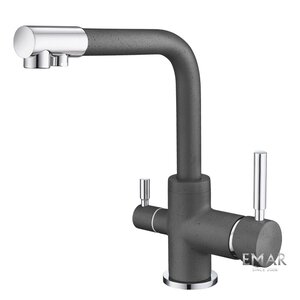 Изображение товара Смеситель Emar Quartz 3003N.7 Антрацит для кухонной мойки, с подключением к фильтру, цвет антрацит