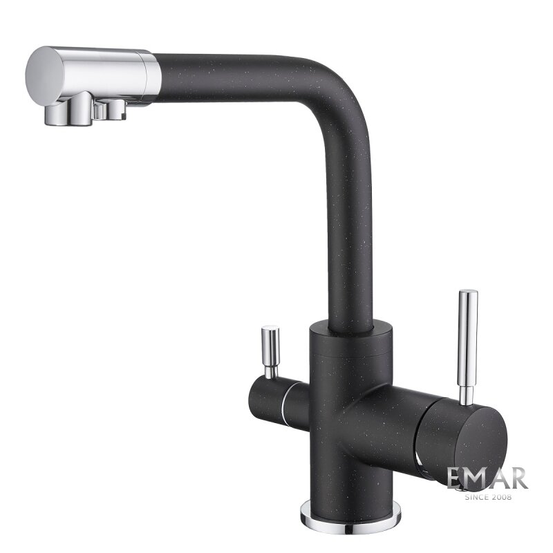 Изображение товара Смеситель для кухонной мойки Emar Quartz 3003N.8 Морион с подключением к фильтру