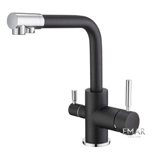 Изображение товара Смеситель для кухонной мойки Emar Quartz 3003N.8 Морион с подключением к фильтру Изображение товара Смеситель для кухонной мойки Emar Quartz 3003N.8 Морион с подключением к фильтру
