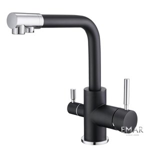 Изображение товара Смеситель Emar Quartz 3003N.12 Оникс для кухонной мойки, с подключением к фильтру, цвет оникс