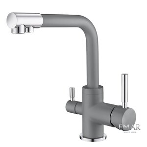 Изображение товара Смеситель Emar Quartz 3003N.9 Алмаз для кухонной мойки, с подключением к фильтру, цвет алмаз