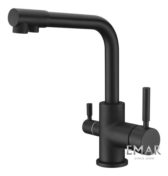 Изображение товара Смеситель Emar Best ЕС - 3003N black для кухонной мойки, с подключением к фильтру, цвет black