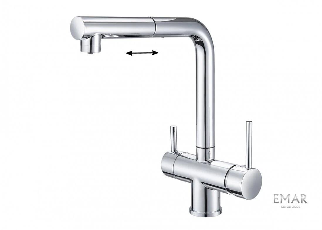 Изображение товара Смеситель Emar Steel ЕСВ 7017 хром для кухонной мойки, с подключением к фильтру, цвет хром