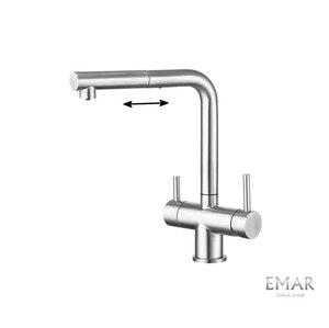 Изображение товара Смеситель Emar Steel ЕСВ 7017 сатин для кухонной мойки, с подключением к фильтру, цвет сатин