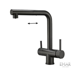 Изображение товара Смеситель Emar Best ЕСВ 7017 Black для кухонной мойки, с подключением к фильтру, цвет Black