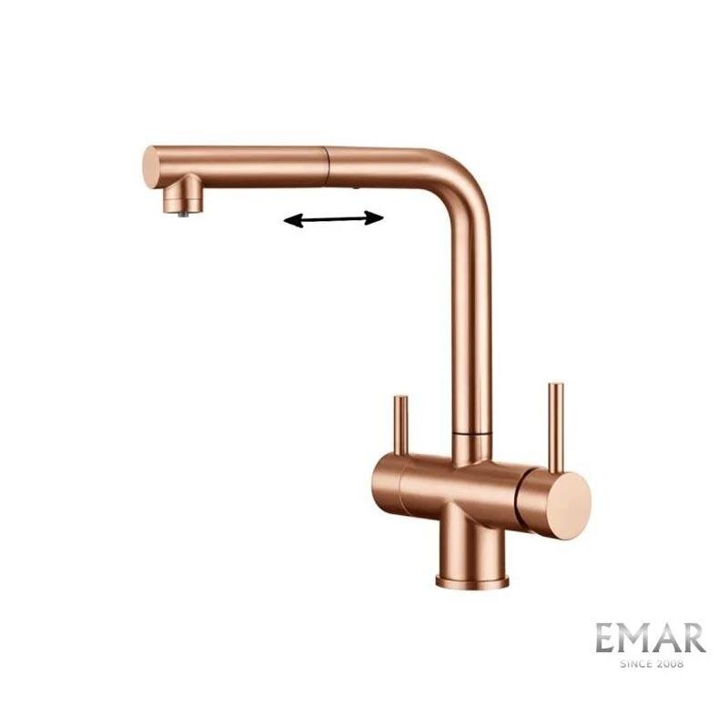 Изображение товара Смеситель для кухонной мойки Emar Best ECB 7017 PVD Coppery с подключением к фильтру