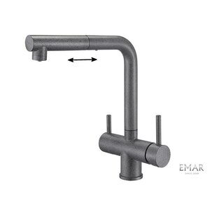 Изображение товара Смеситель Emar Quartz 7017.7 Антрацит для кухонной мойки, с подключением к фильтру, цвет антрацит