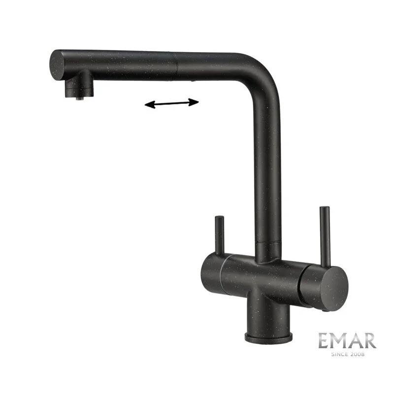 Изображение товара Смеситель Emar Quartz 7017.8 Морион для кухни с подключением к фильтру