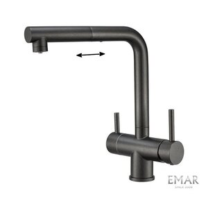 Изображение товара Смеситель Emar Quartz 7017.12 Оникс для кухонной мойки, с подключением к фильтру, цвет оникс