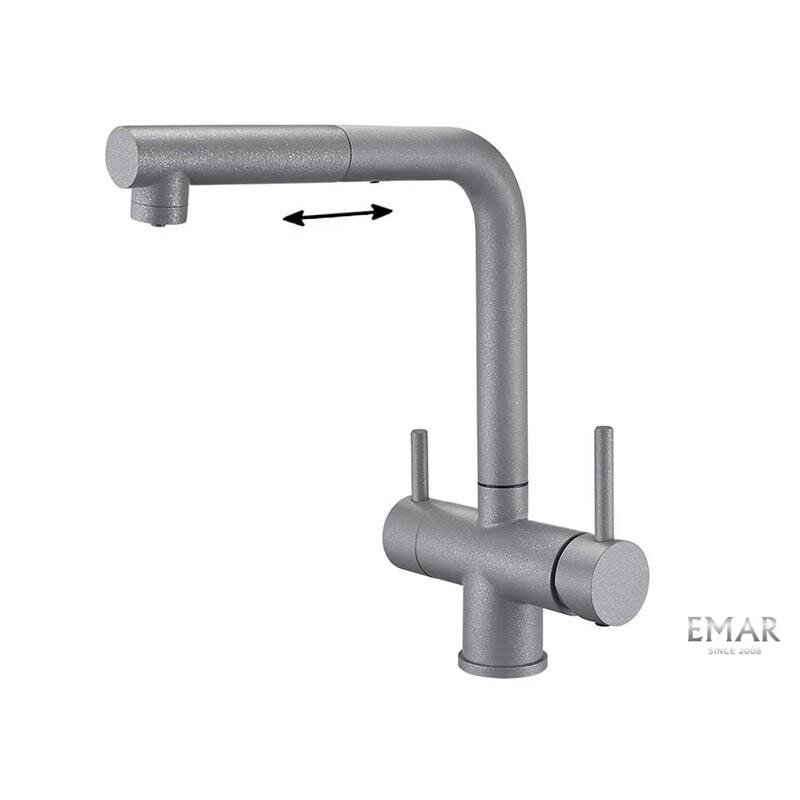 Изображение товара Смеситель Emar Quartz 7017.9 Алмаз для кухонной мойки, с подключением к фильтру, цвет алмаз