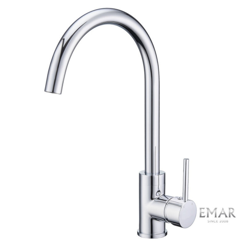 Изображение товара Смеситель для кухни Emar Steel ЕС - 3004, латунь хром 21 см поворотный Изображение товара Смеситель для кухни Emar Steel ЕС - 3004, латунь хром 21 см поворотный