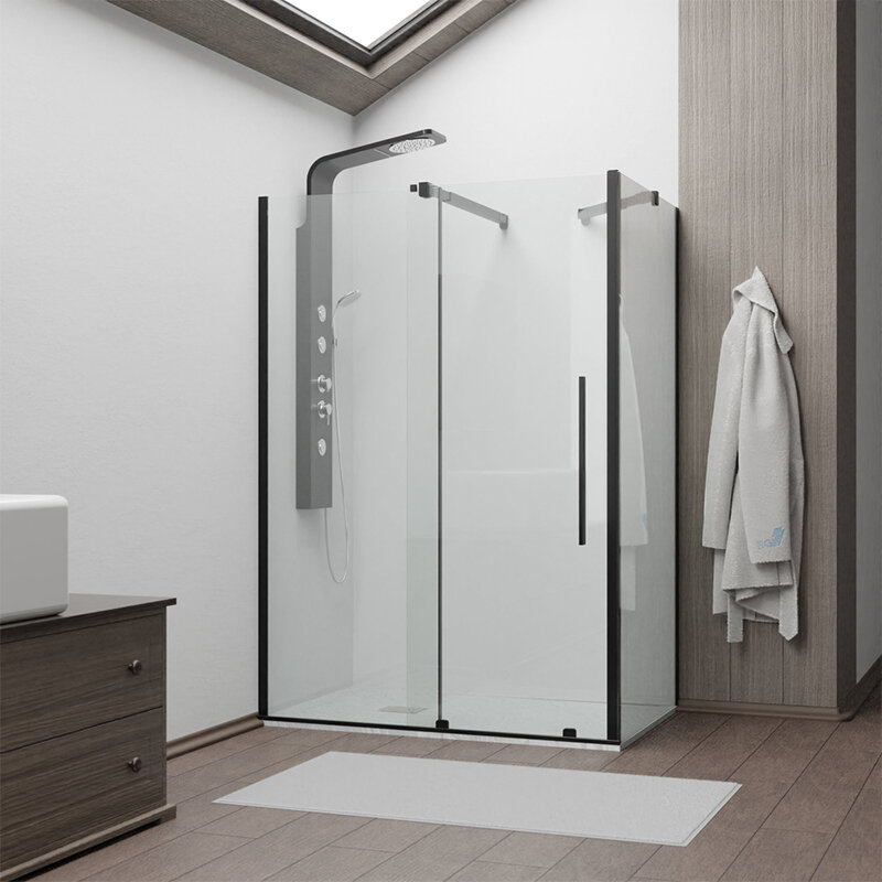 Изображение товара Душевой уголок RGW TO-48B 130x80 см раздвижная дверь стекло черный профиль