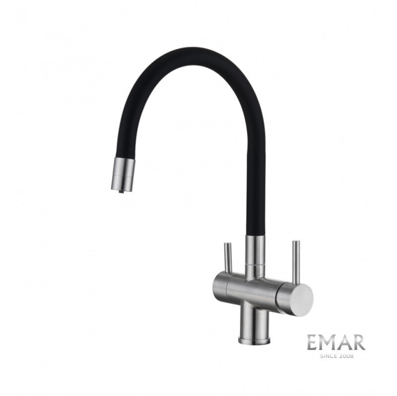 Изображение товара Смеситель Emar Best ЕС - 3015 satin для кухонной мойки, с подключением к фильтру, цвет сатин