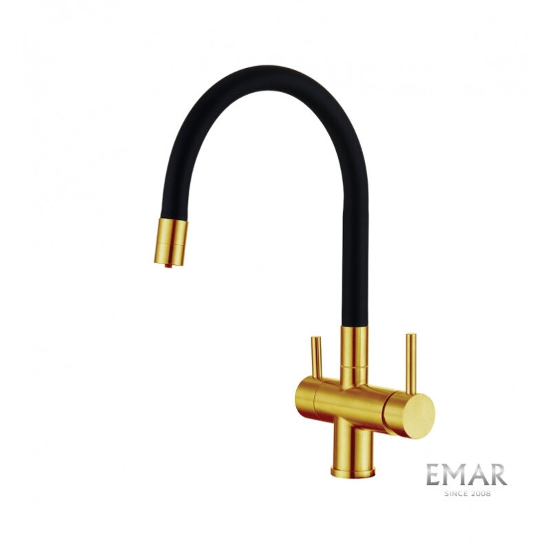 Изображение товара Смеситель Emar Best ЕС-3015 PVD Golden для кухонной мойки Изображение товара Смеситель Emar Best ЕС-3015 PVD Golden для кухонной мойки