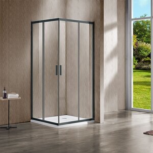 Изображение товара Душевой уголок Vincea Garda, 120 x 120 см, стекло прозрачное, профиль воронёная сталь, gunmetal, VSS-1G1212CLGM