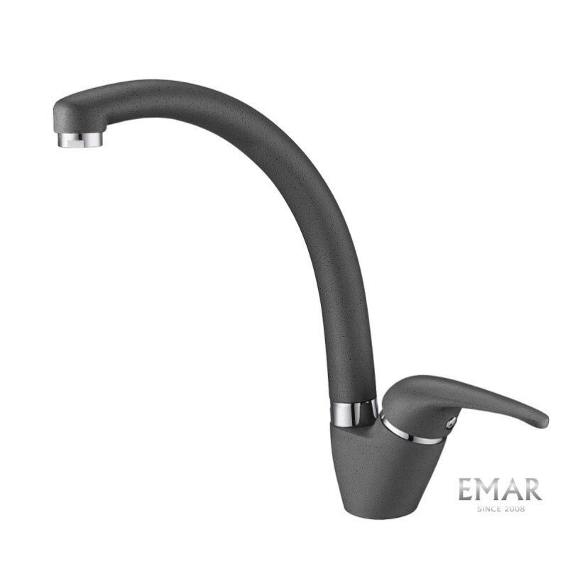 Изображение товара Смеситель для кухонной мойки Emar Quartz 3013.7 антрацит, поворотный, однорычажный