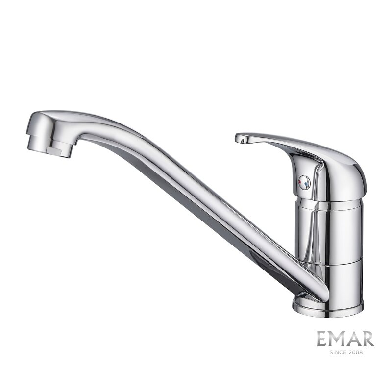 Изображение товара Смеситель для кухни Emar Steel ЕС - 3009, хром, поворотный излив, 5 лет гарантии