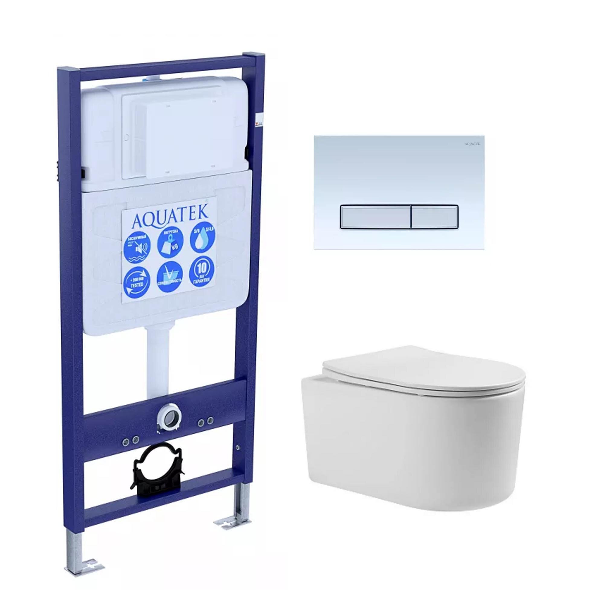 Изображение товара Инсталляция Aquatek Standart с унитазом Aquatek Мия 34 см