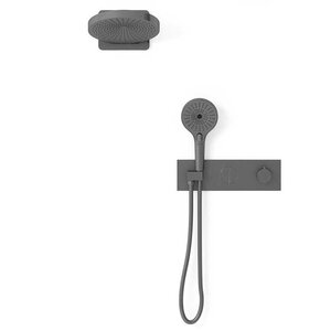 Изображение товара Душевая система Vincea Inspire VSFW-422TI1GM, термостатическая, на 2 потребителя, воронёная сталь, gunmetal