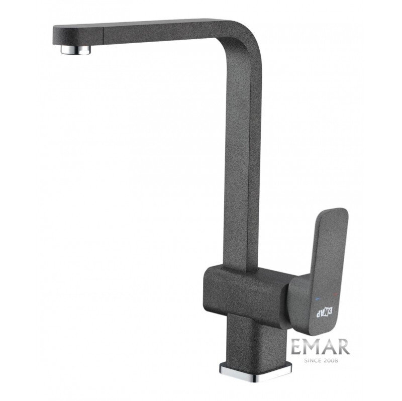 Изображение товара Смеситель для кухонной мойки Emar Quartz 3014.7 антрацит с поворотным изливом