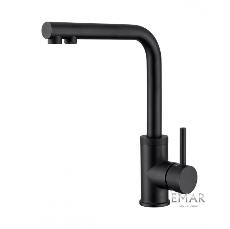 Изображение товара Смеситель Emar Best ЕСВ 7015 Black для кухонной мойки, с подключением к фильтру, цвет Black