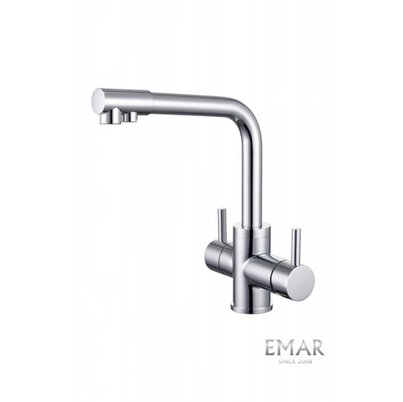 Изображение товара Смеситель Emar Steel ЕС - 4003H Chrome для кухонной мойки, с подключением к фильтру, цвет Chrome