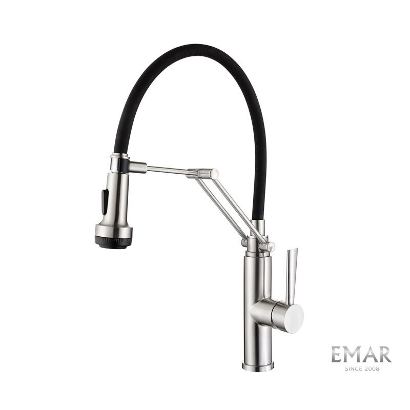 Изображение товара Смеситель для кухонной мойки Emar Best ЕСВ 7012 сатин с поворотным изливом