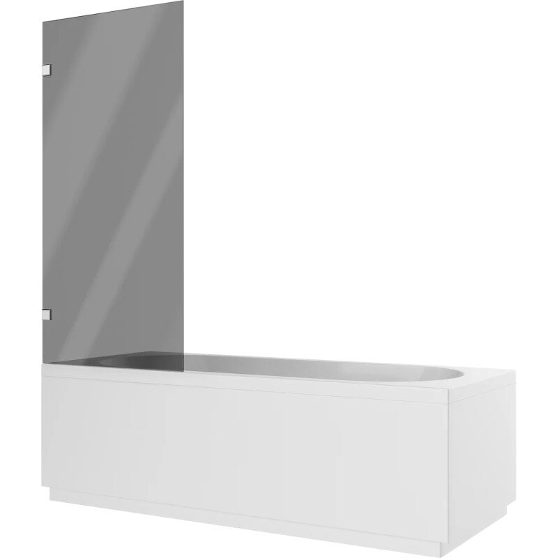 Изображение товара Шторка на ванну Diwo Брянск 70x140 см с тонированным стеклом и алюминиевым профилем